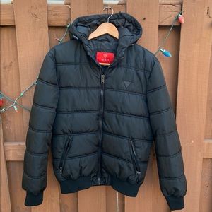 Guess Unisex Small Black Winter Wind Breaker Jacket